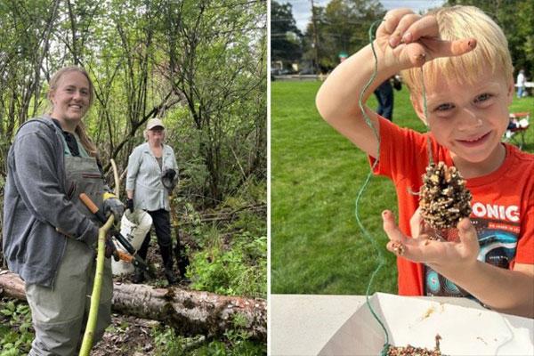 Collage of people cleaning the environment