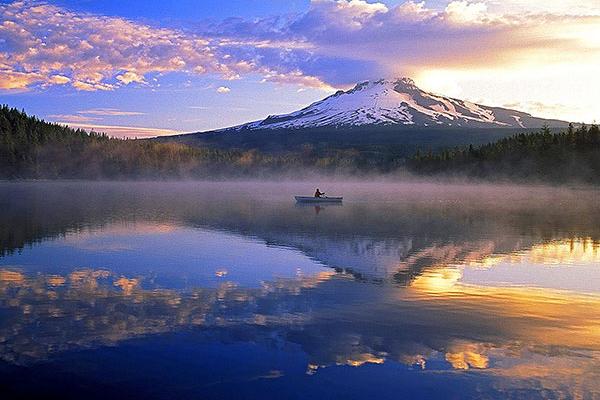 Mount Hood behind Trillium Lake