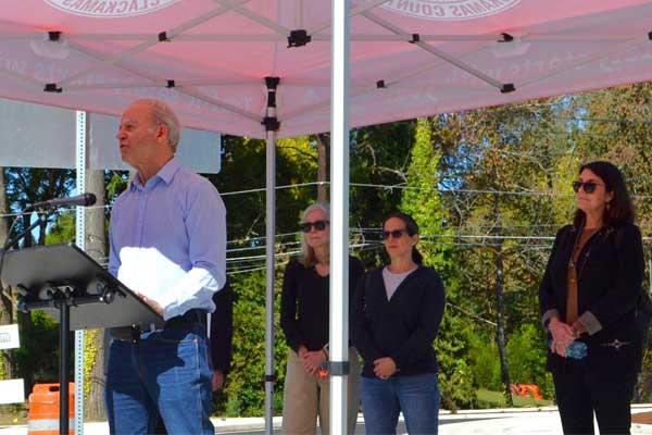 Paul Savas at roundabout opening