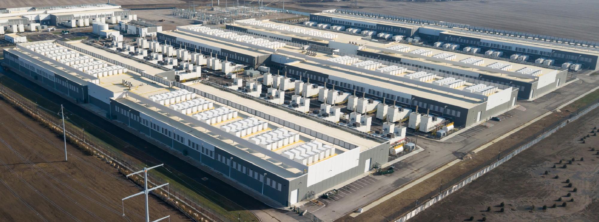 Arial photo of large data center