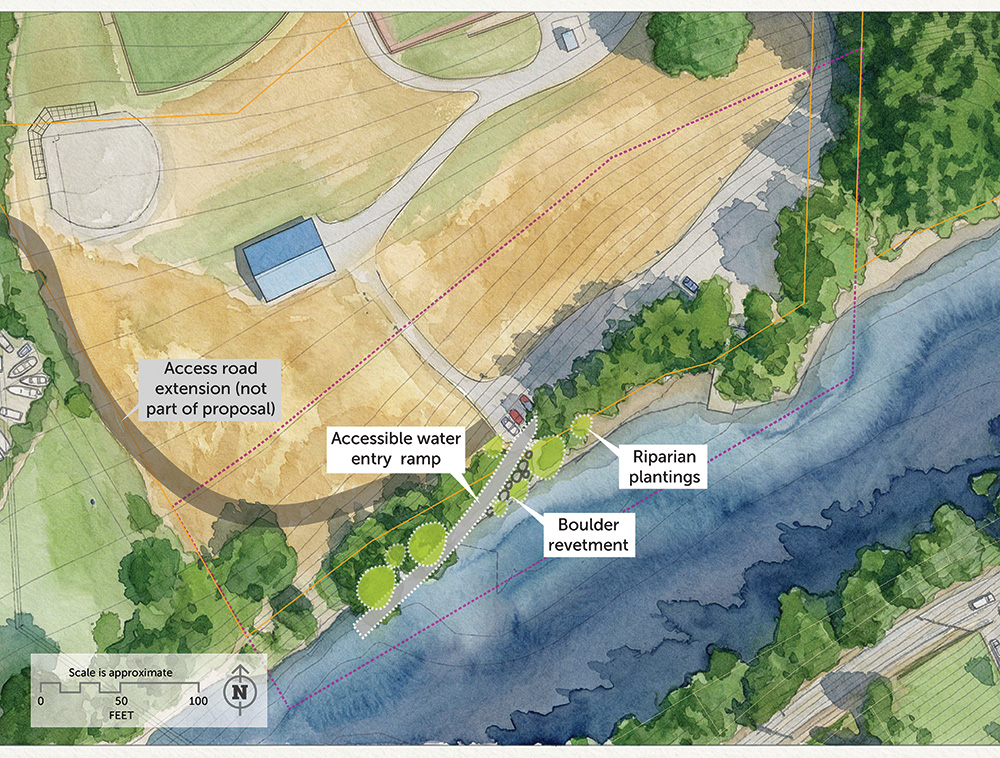 Illustration of Riverside Park design