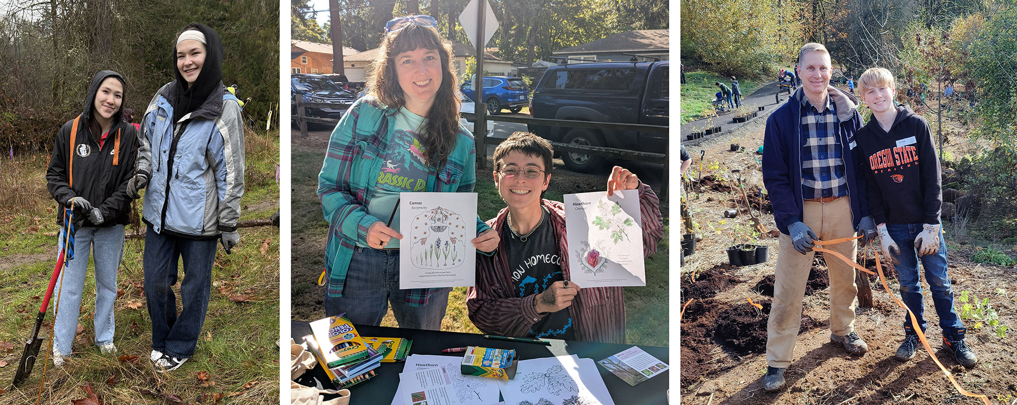Collage of volunteers at RiverHealth Grant events