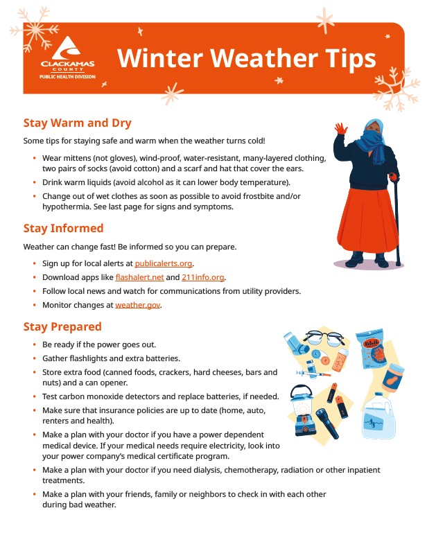 Winter Weather Tips flyer